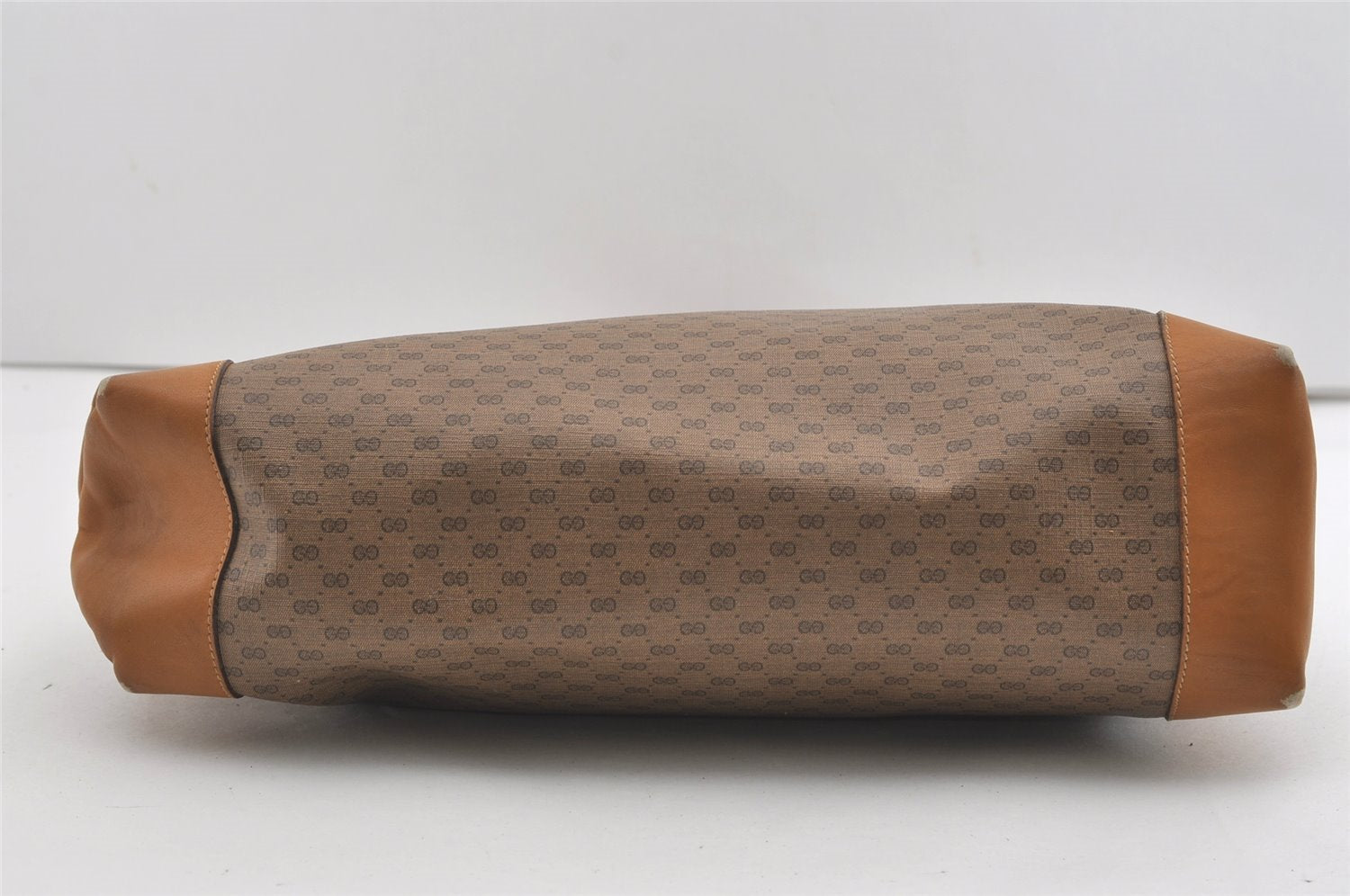 Authentic GUCCI Vintage Micro GG PVC Leather Shoulder Tote Bag Brown Junk 1555J