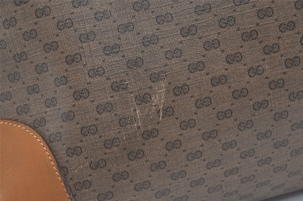 Authentic GUCCI Vintage Micro GG PVC Leather Shoulder Tote Bag Brown Junk 1555J