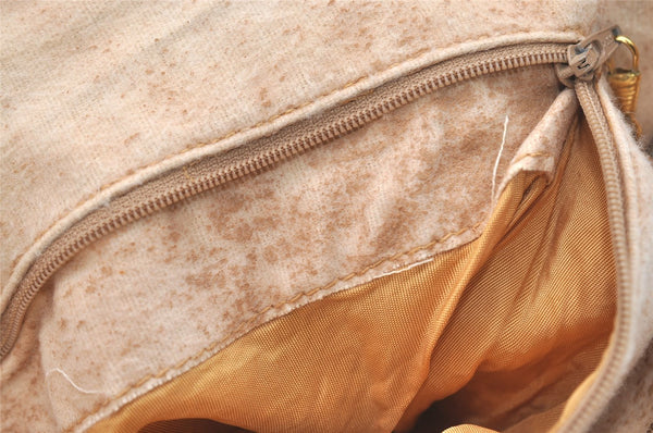 Authentic GUCCI Vintage Micro GG PVC Leather Shoulder Tote Bag Brown Junk 1555J