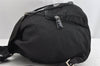 Authentic PRADA Vintage Nylon Leather Drawstring Backpack Black 1555K