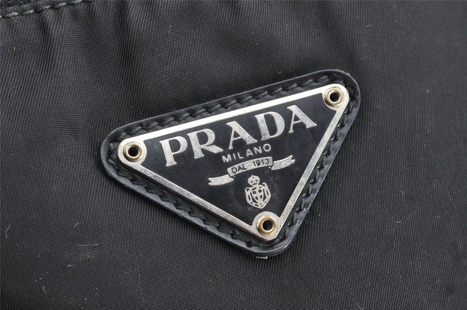 Authentic PRADA Vintage Nylon Leather Drawstring Backpack Black 1555K