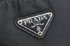 Authentic PRADA Vintage Nylon Leather Drawstring Backpack Black 1555K