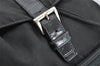 Authentic PRADA Vintage Nylon Leather Drawstring Backpack Black 1555K