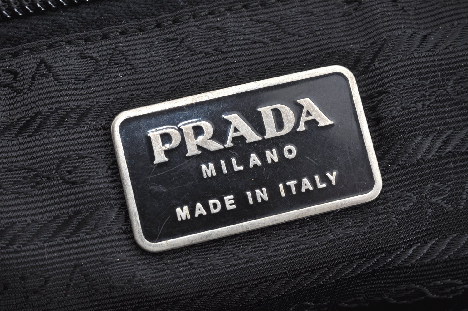 Authentic PRADA Vintage Nylon Leather Drawstring Backpack Black 1555K