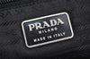 Authentic PRADA Vintage Nylon Leather Drawstring Backpack Black 1555K