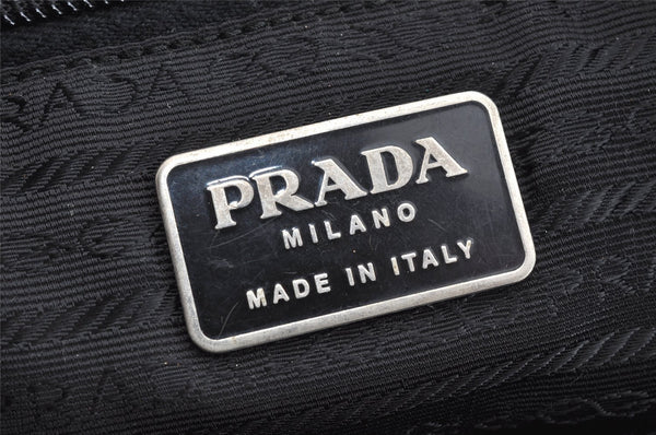 Authentic PRADA Vintage Nylon Leather Drawstring Backpack Black 1555K