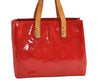 Authentic Louis Vuitton Vernis Reade PM Hand Bag Red M91088 LV 1556J