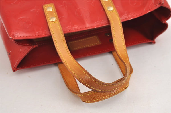 Authentic Louis Vuitton Vernis Reade PM Hand Bag Red M91088 LV 1556J