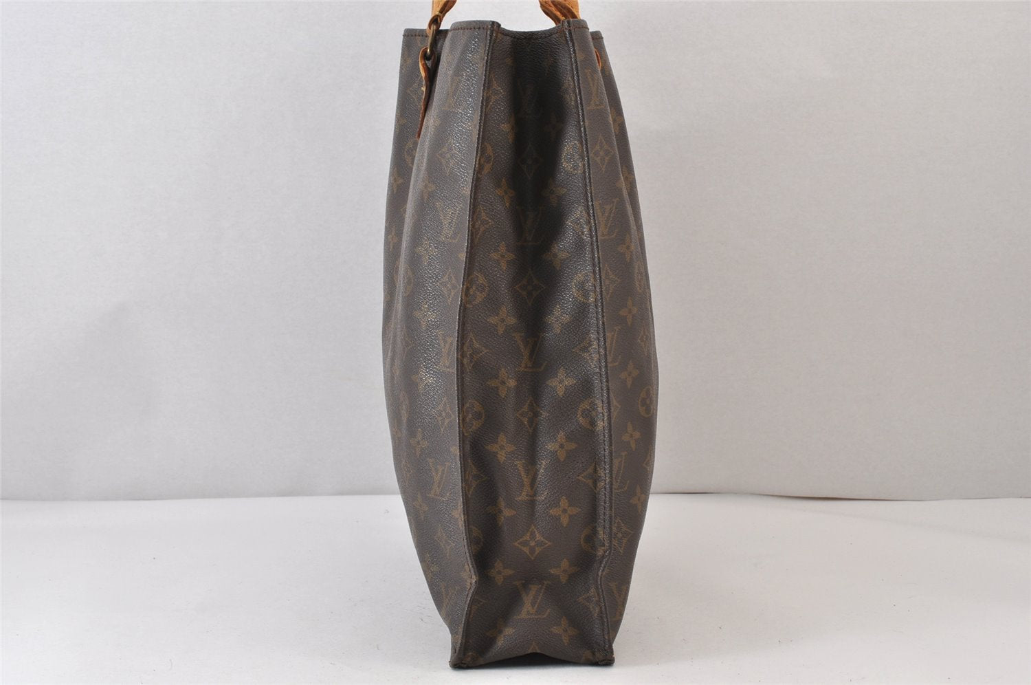 Authentic Louis Vuitton Monogram Sac Plat Hand Tote Bag Old Model LV 1556K