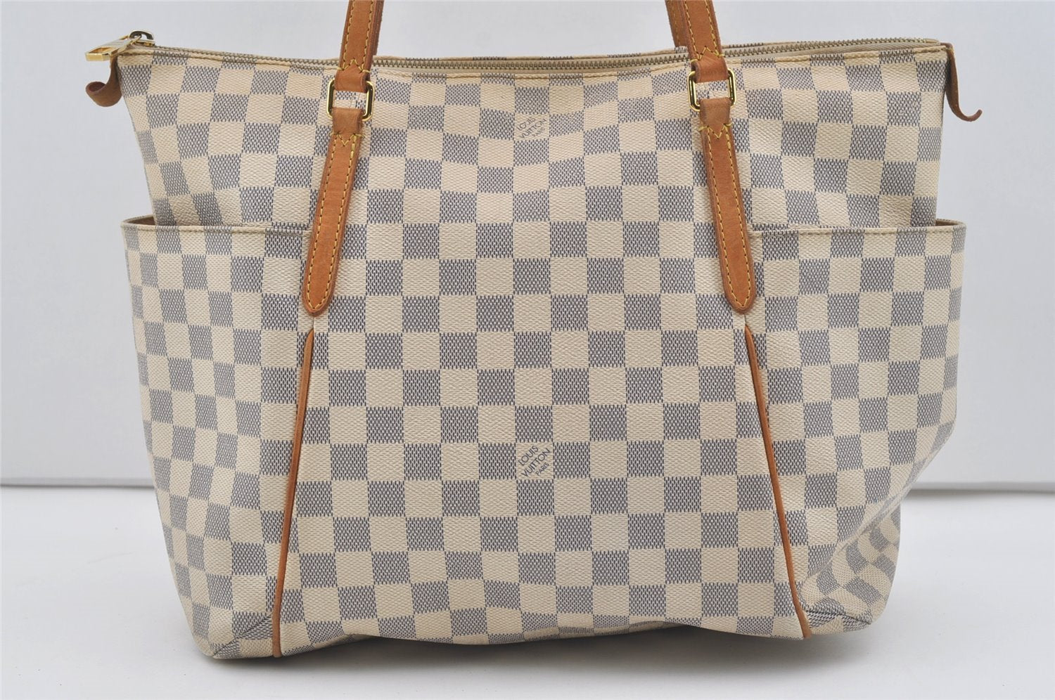 Authentic Louis Vuitton Damier Azur Totally MM Tote Bag N51262 LV 1558J