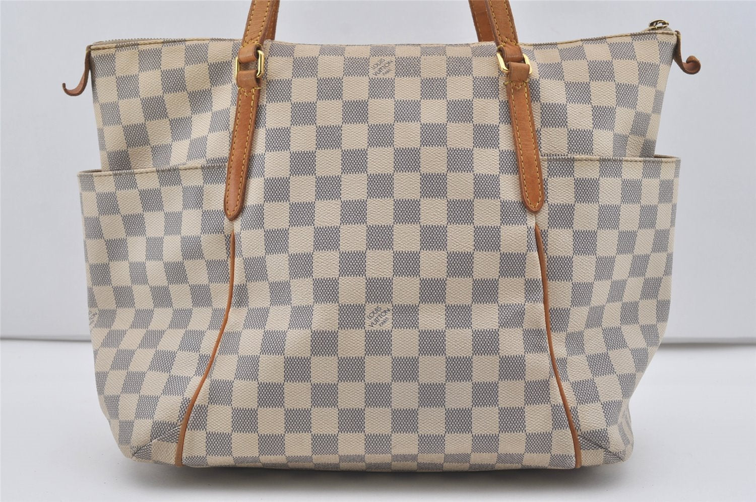 Authentic Louis Vuitton Damier Azur Totally MM Tote Bag N51262 LV 1558J