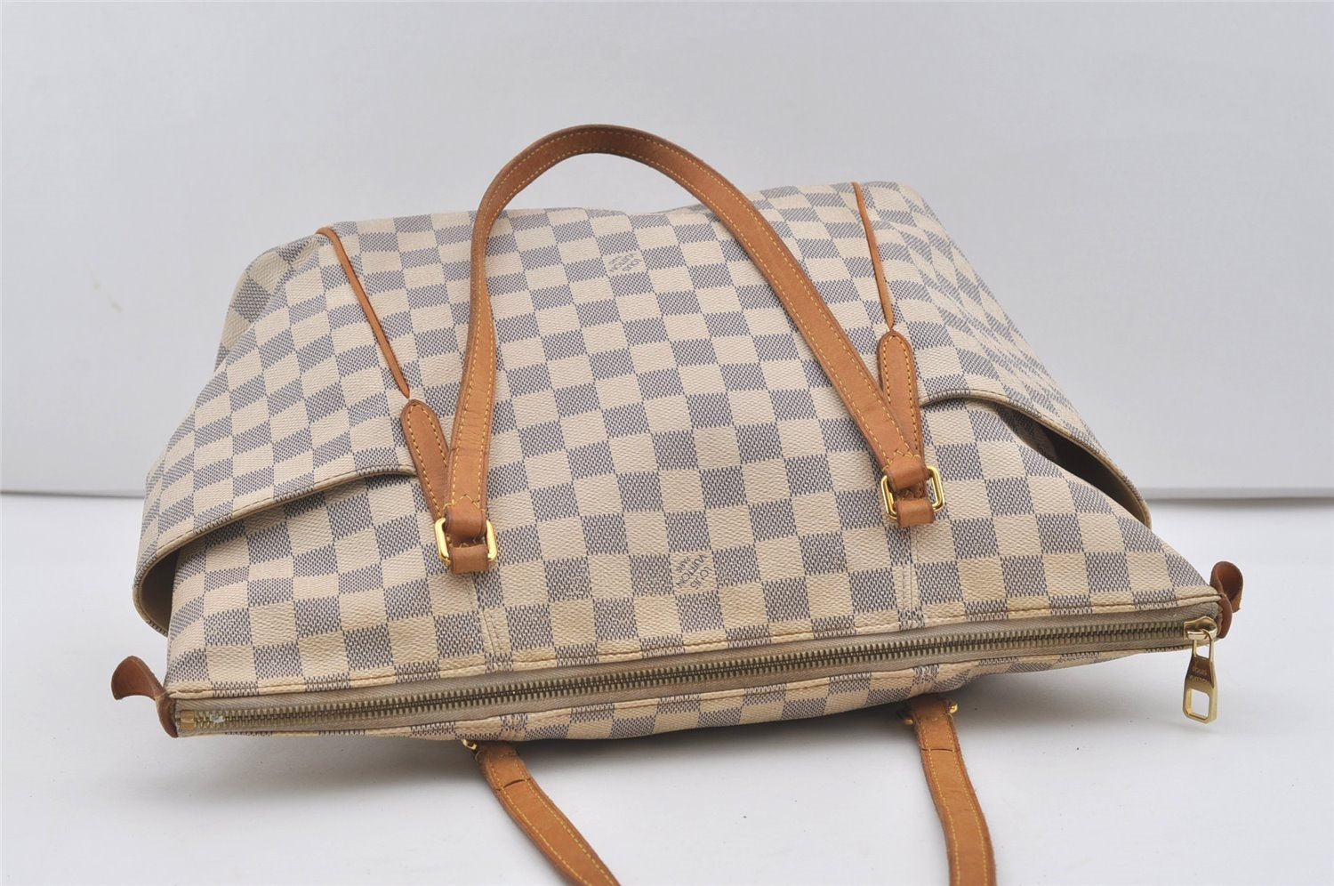 Authentic Louis Vuitton Damier Azur Totally MM Tote Bag N51262 LV 1558J