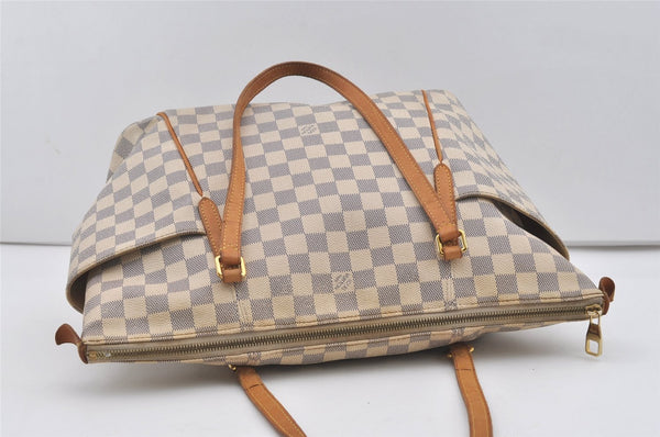 Authentic Louis Vuitton Damier Azur Totally MM Tote Bag N51262 LV 1558J