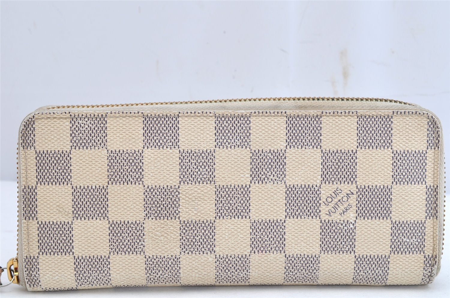 Authentic Louis Vuitton Damier Azur Portefeuille Clemence Wallet N61210 LV 1558K