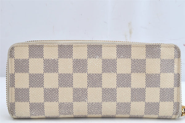 Authentic Louis Vuitton Damier Azur Portefeuille Clemence Wallet N61210 LV 1558K