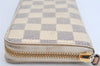 Authentic Louis Vuitton Damier Azur Portefeuille Clemence Wallet N61210 LV 1558K