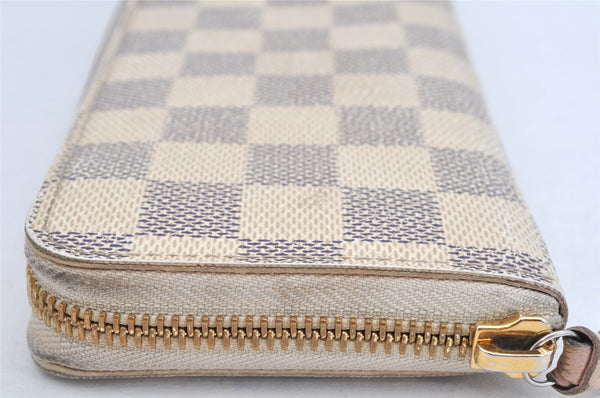 Authentic Louis Vuitton Damier Azur Portefeuille Clemence Wallet N61210 LV 1558K