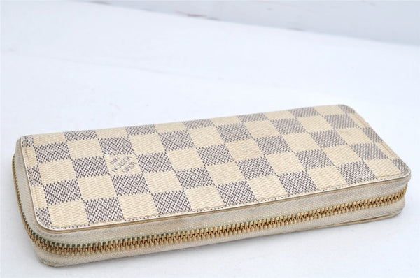 Authentic Louis Vuitton Damier Azur Portefeuille Clemence Wallet N61210 LV 1558K