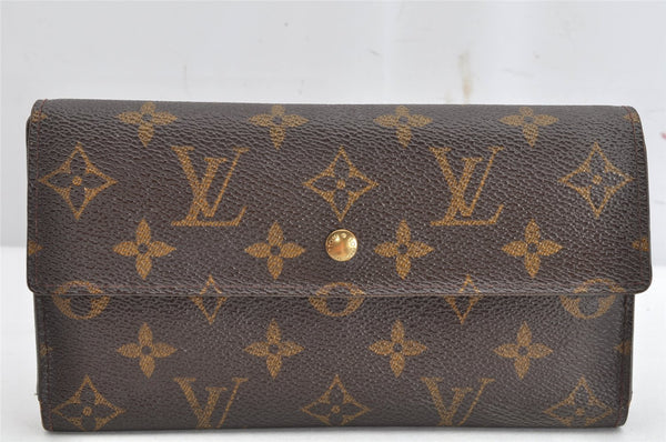 Authentic Louis Vuitton Monogram Porte Tresor International M61215 Wallet 1559K