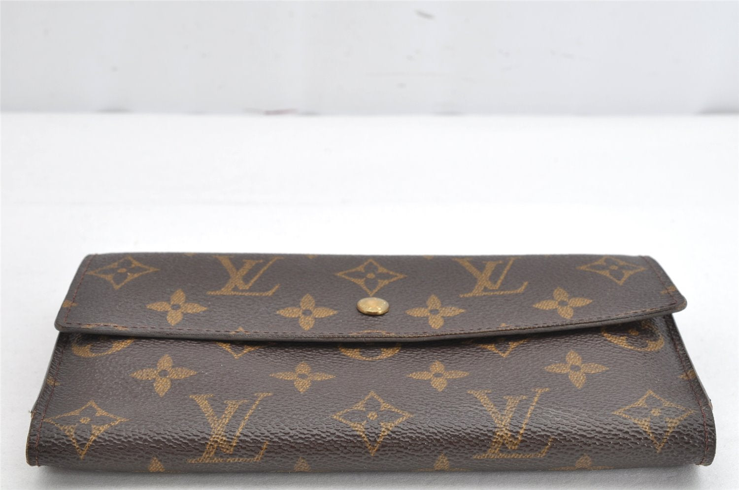 Authentic Louis Vuitton Monogram Porte Tresor International M61215 Wallet 1559K