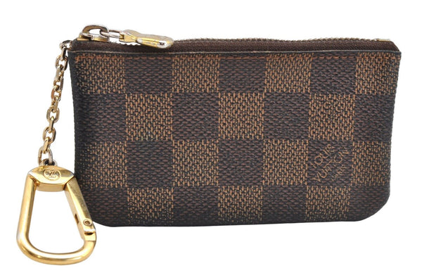 Authentic Louis Vuitton Damier Pochette Cles Coin Purse Case N62658 LV 1560K