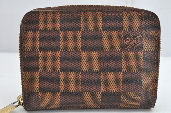 Authentic Louis Vuitton Damier Zippy Coin Purse Wallet N63070 LV 1563K