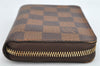 Authentic Louis Vuitton Damier Zippy Coin Purse Wallet N63070 LV 1563K
