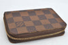 Authentic Louis Vuitton Damier Zippy Coin Purse Wallet N63070 LV 1563K