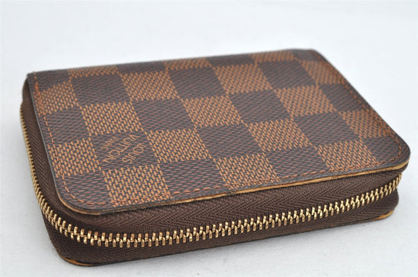 Authentic Louis Vuitton Damier Zippy Coin Purse Wallet N63070 LV 1563K
