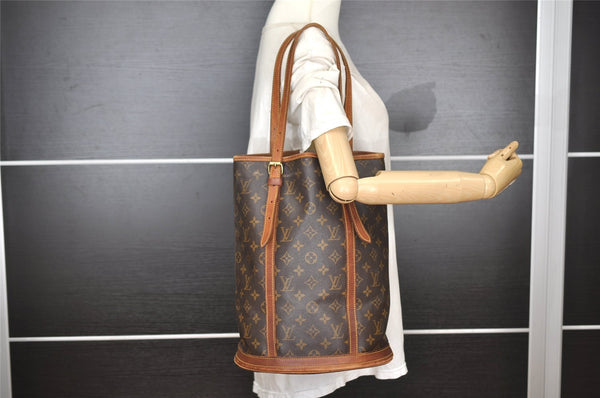 Authentic Louis Vuitton Monogram Bucket GM Shoulder Tote Bag M42236 LV 1564I