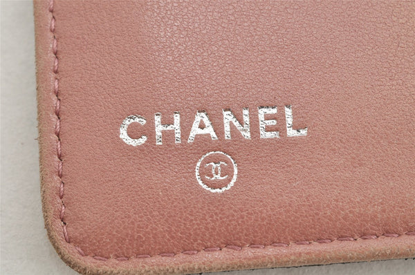 Authentic CHANEL Camellia Lamb Skin CoCo Mark Long Wallet Purse Black 1564K