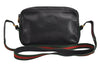 Authentic GUCCI Web Sherry Line Shoulder Cross Body Bag Leather Black 1565J