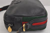 Authentic GUCCI Web Sherry Line Shoulder Cross Body Bag Leather Black 1565J