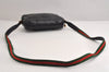 Authentic GUCCI Web Sherry Line Shoulder Cross Body Bag Leather Black 1565J