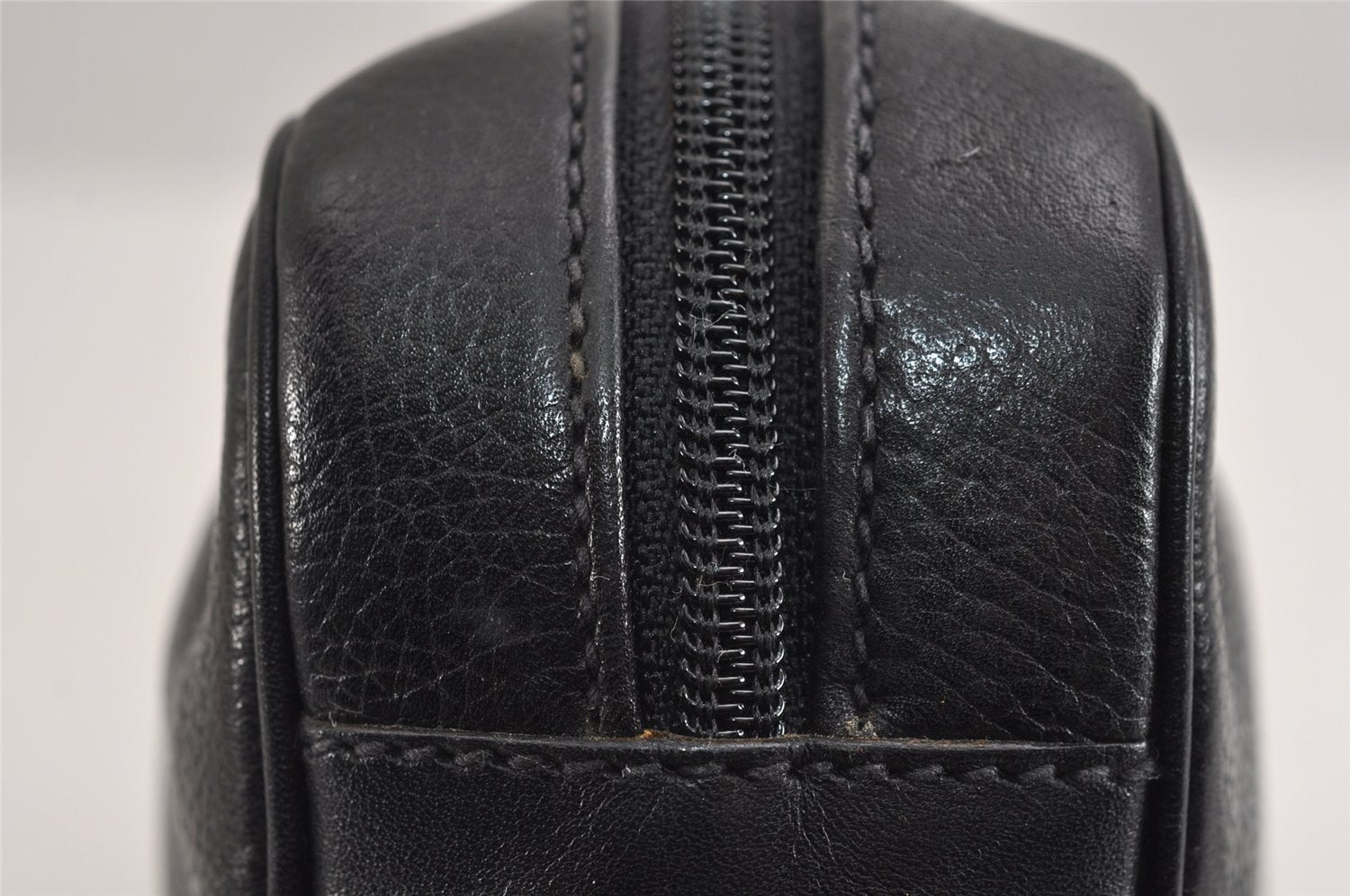 Authentic GUCCI Web Sherry Line Shoulder Cross Body Bag Leather Black 1565J