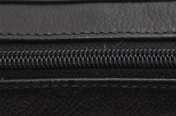 Authentic GUCCI Web Sherry Line Shoulder Cross Body Bag Leather Black 1565J