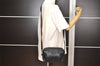 Authentic GUCCI Web Sherry Line Shoulder Cross Body Bag Leather Black 1565J