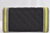 Authentic CHANEL BOY CHANEL Nylon Matelasse CoCo Mark Long Wallet Black 1565K