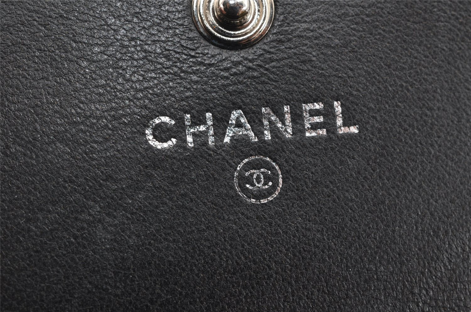 Authentic CHANEL BOY CHANEL Nylon Matelasse CoCo Mark Long Wallet Black 1565K