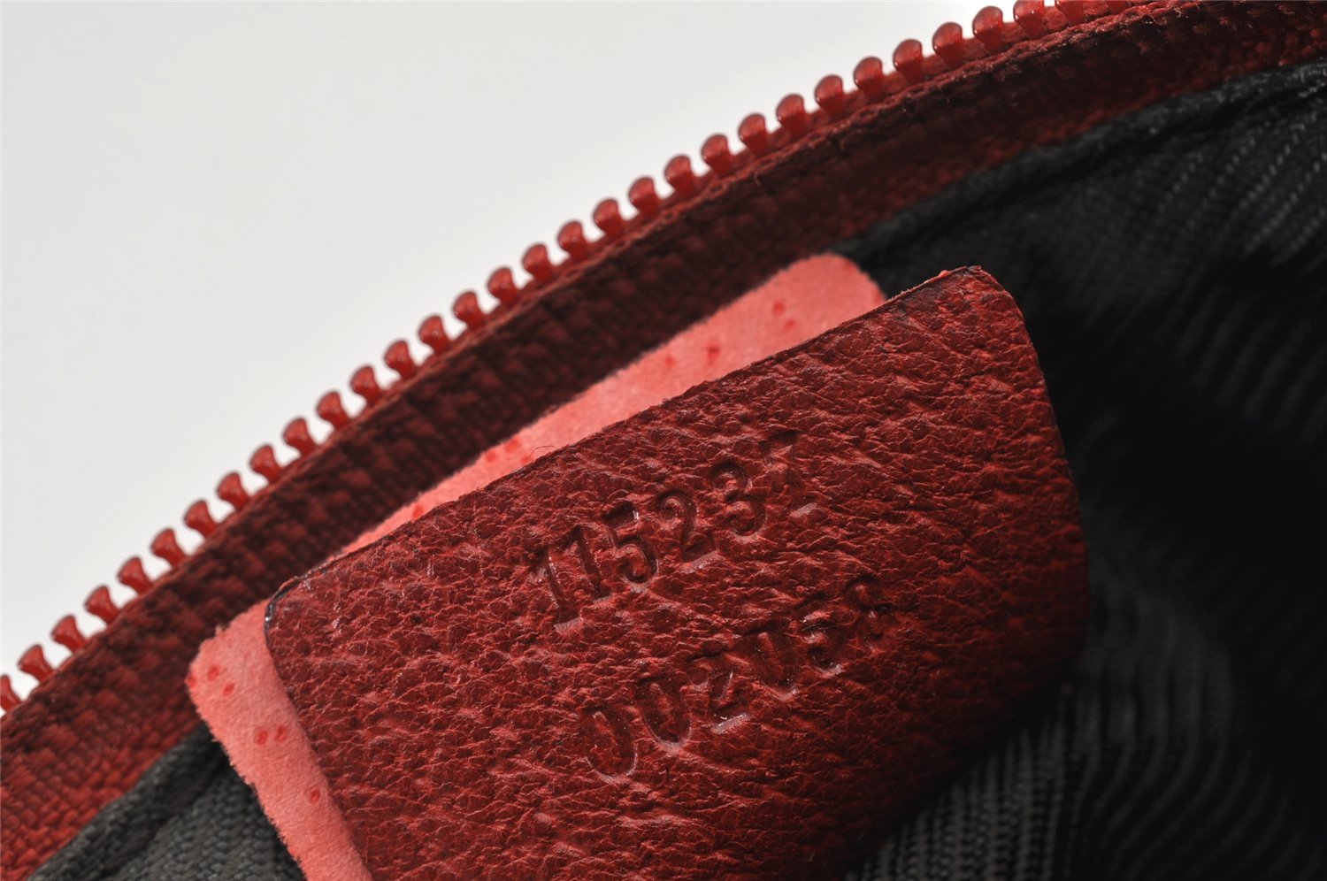Authentic GUCCI Vintage Pouch Purse GG Canvas Leather 115237 Red 1566K