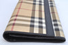 Authentic BURBERRY Nova Check Long Wallet Purse PVC Leather Beige 1568K