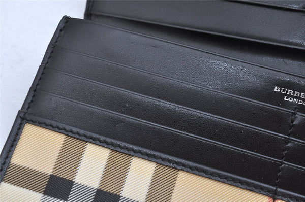 Authentic BURBERRY Nova Check Long Wallet Purse PVC Leather Beige 1568K