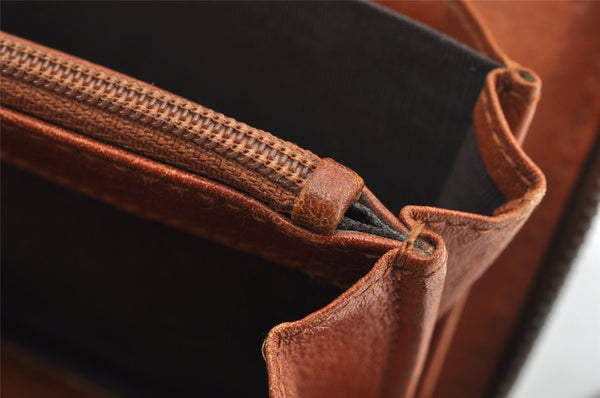 Authentic GUCCI Vintage Round Zip Long Wallet Purse Leather 338580 Brown 1569K