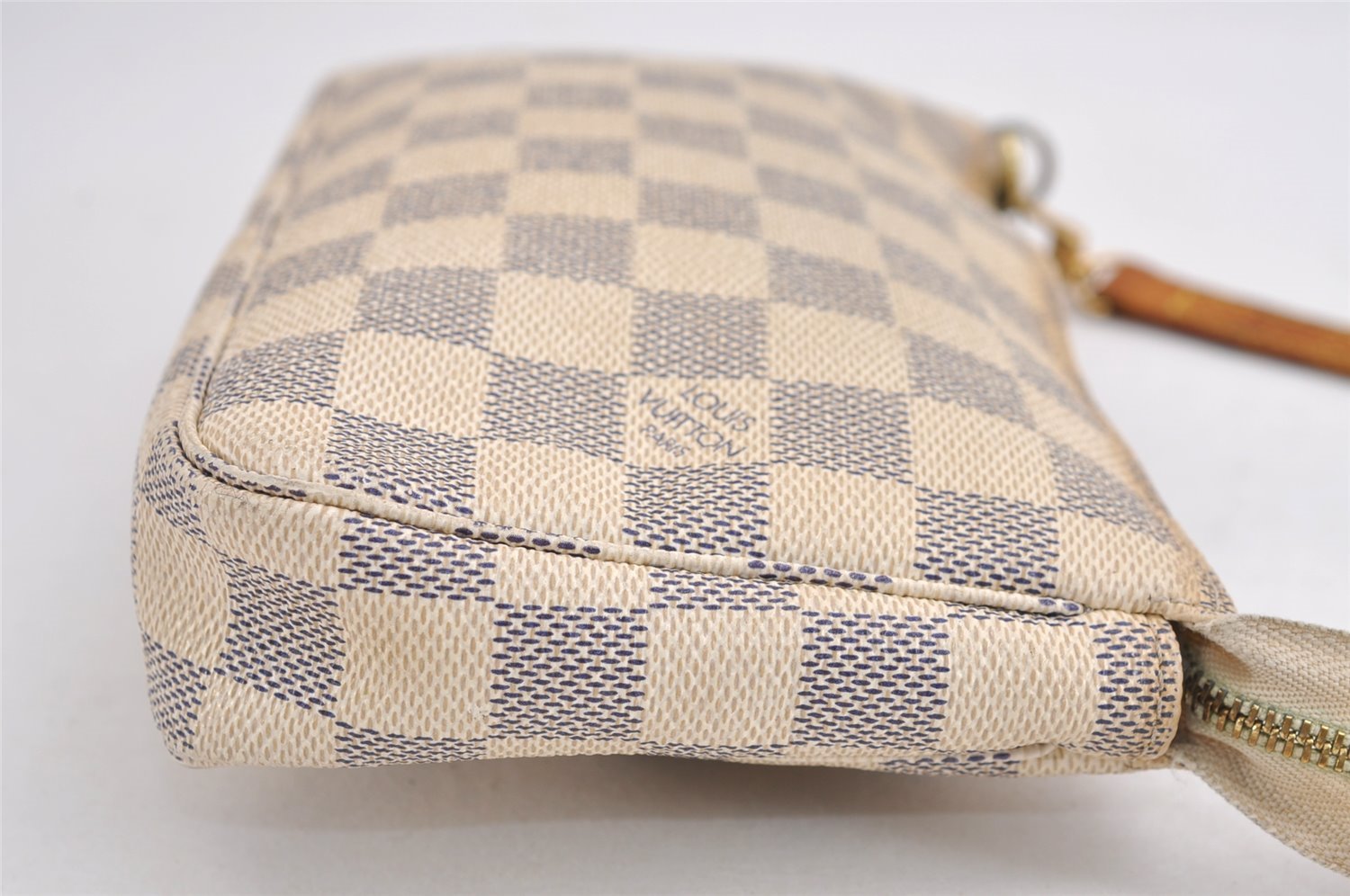 Auth Louis Vuitton Damier Azur Pochette Accessoires Pouch Long Shoulder LV 1571J