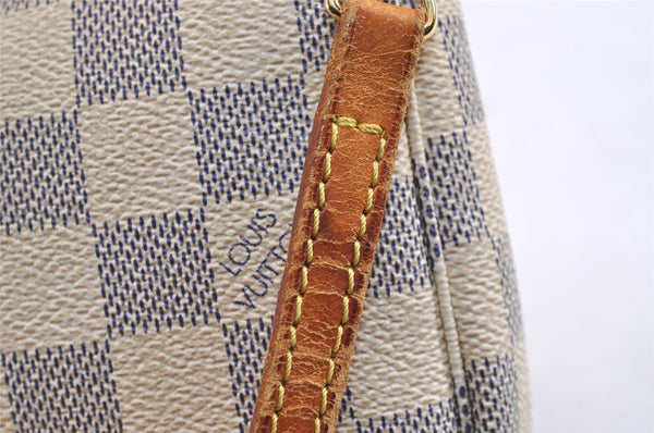 Auth Louis Vuitton Damier Azur Pochette Accessoires Pouch Long Shoulder LV 1571J