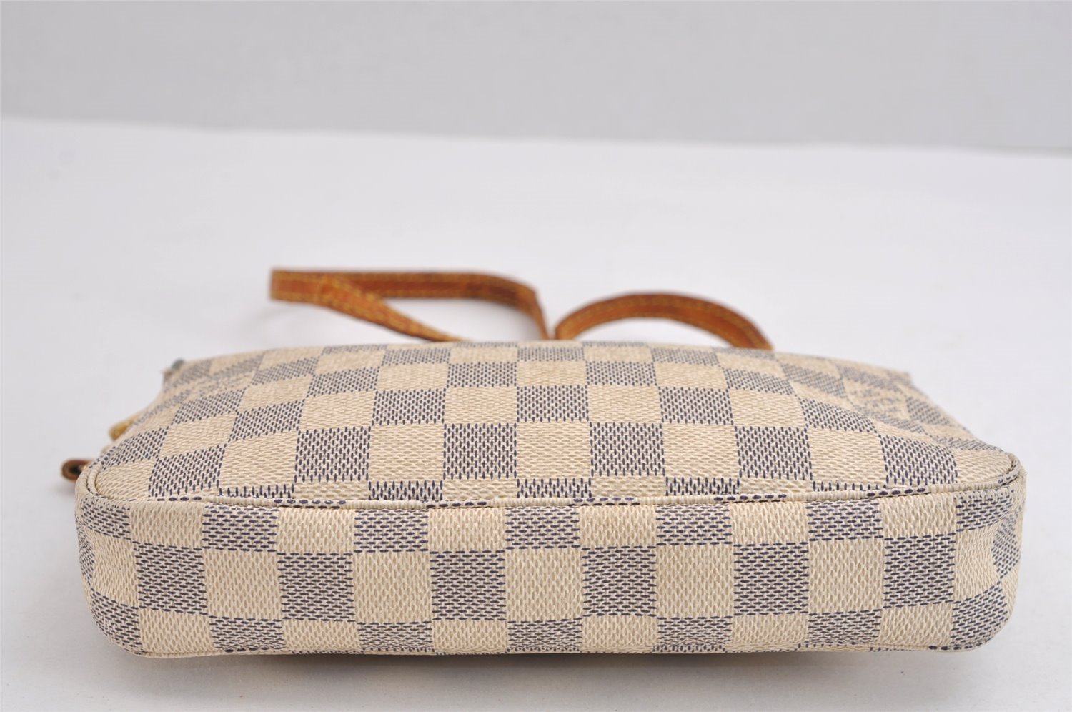 Auth Louis Vuitton Damier Azur Pochette Accessoires Pouch Long Shoulder LV 1571J