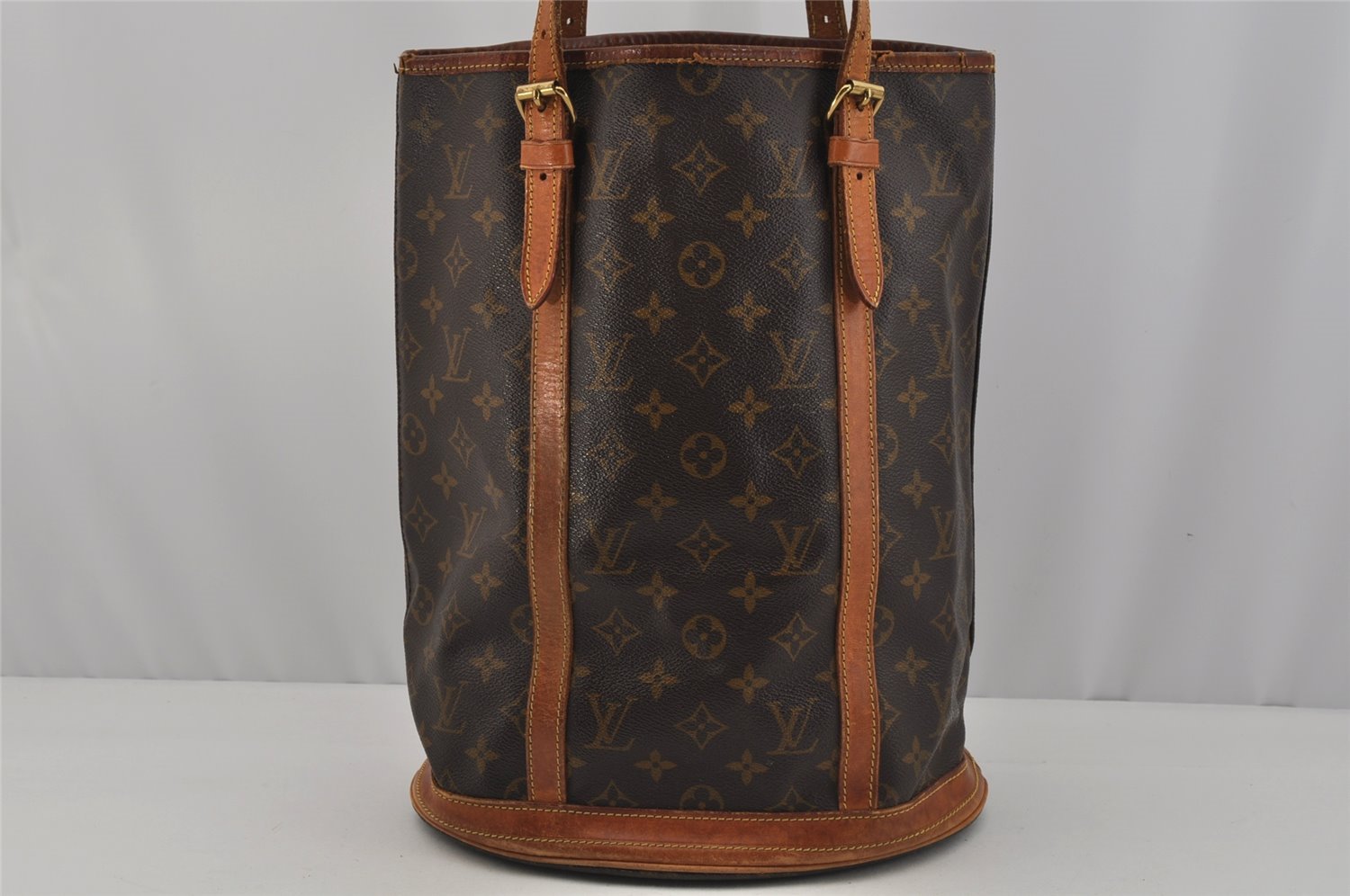 Authentic Louis Vuitton Monogram Bucket GM Shoulder Tote Bag M42236 Junk 1572J