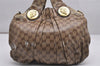 Authentic GUCCI GG Crystal Hysteria 2Way Hand Bag PVC Leather 203486 Brown 1573J