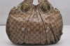Authentic GUCCI GG Crystal Hysteria 2Way Hand Bag PVC Leather 203486 Brown 1573J