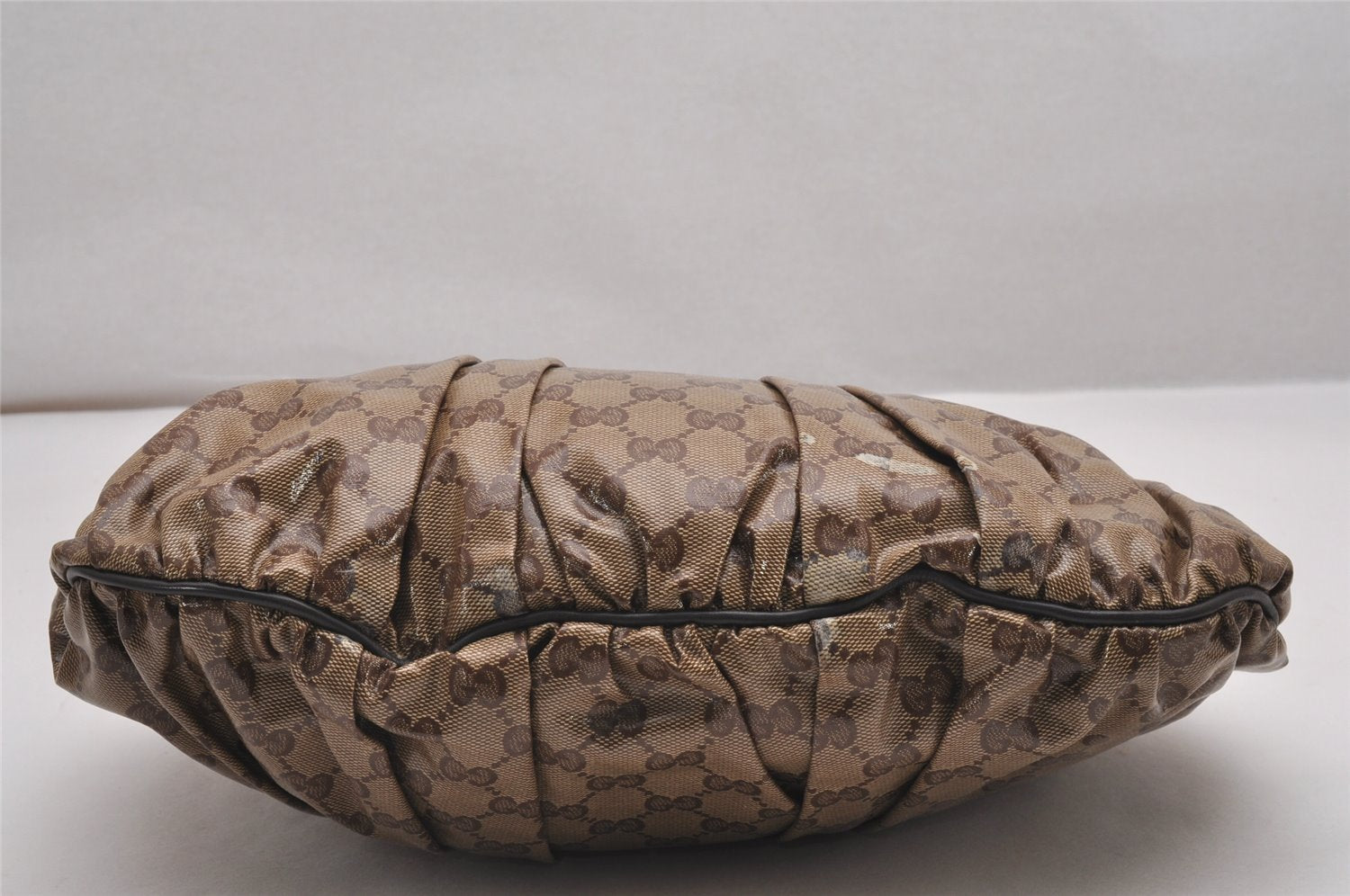 Authentic GUCCI GG Crystal Hysteria 2Way Hand Bag PVC Leather 203486 Brown 1573J